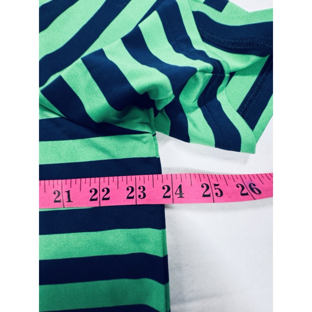 RLX Ralph Lauren Men's Polo Shirt L Green/Blue Striped Short Sleeve Collared - Picture 8 of 9